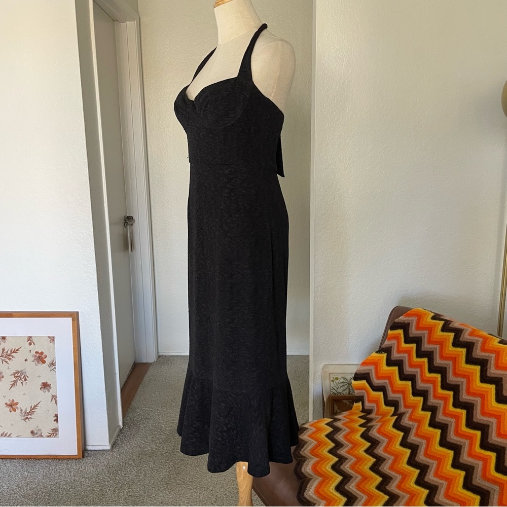 Hutch Halter Corset Shimmer Ruffle Midi Dress - Picture 7 of 15
